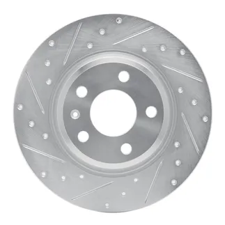 R1 Concepts EDZ-73061L Brake Rotor Drilled and Slotted Silver